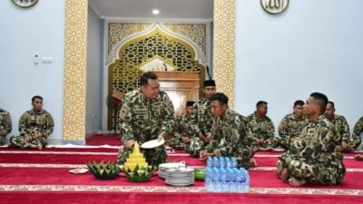 Pasmar 3 Gelar Syukuran HUT Ke-79 Korps Marinir di Masjid Al-Mukmin