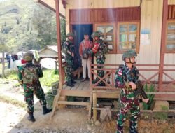 Jalin Silaturahmi, Satgas Yonif 614/Raja Pandhita Komsos Dengan Guru SMP Malagai