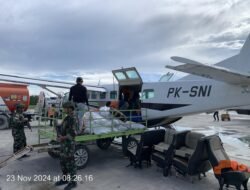 SATGAS KOPASGAT PAMTAS RI-PNG KEWILAYAHAN TA.2024POS TIMIKA PENGAMANAN DI BANDARA MOZES KILANGIN MELAKSANAKAN RANDOM CHECK
