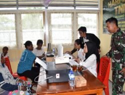 KODIM MERAUKE BEKERJASAMA DENGAN DISDUKCAPIL GELAR BAKSOS PEMBUATAN AKTA KELAHIRAN