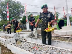 Jelang Hari Juang TNI AD Ke 79 Tahun, Kodim 0105/Abar Menggelar Upacara Ziarah Dan Tabur Bunga Di Taman Makam Pahlawan