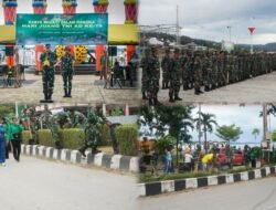 Peringati Hari Juang TNI AD Ke 79 dan HUT Ke-8 Kodam XVIII/Kasuari, Danrem 182/JO Gelar Kerja Bhakti di Kota Fakfak