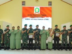 Dandim 1001/HSU-Blg Pimpin Acara Tradisi Pelepasan Anggota