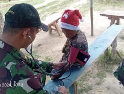 Pos Tima Satgas Yonif 614/RJP Berikan Pelayanan Kesehatan Gratis