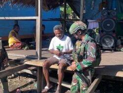 Satgas Yonif 614/RJP Lakukan Anjangsana Dan Bantuan Ke Warga Kampung Dabra
