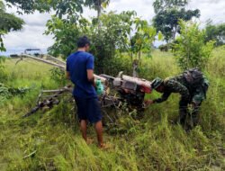 Ciptakan Desa Swasembada, Babinsa Padang Batung Bantu Pentai Olah Lahan