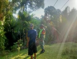Lewat Kegiatan Patroli, Babinsa Koramil 01/Sungaimas sosialisasi karhutla di Desa binaan nya