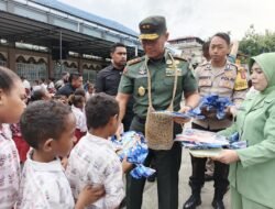 Dandim 1801/Manokwari Dampingi Pangdam XVIII/Kasuari Tinjau Pelaksanaan Program Makanan Bergizi Gratis di Sekolah-Sekolah