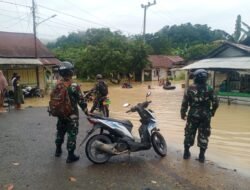Antisipasi Bencana, Pemantauan Genangan Air Babinsa Koramil 1010-07/Piani di Wilayah