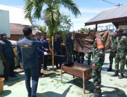 Kodim 1811/Teluk Wondama bekerjasama dengan Damkar Bandara Wasior melaksanakan Penyuluhan Penanggulangan Kebakaran