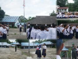 Upacara Bendera di Fakfak, Pasi Bin Komsos Korem 182/JO Berikan Apresiasi kepada Siswa