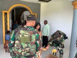 Satgas Yonif 614/RJP Gelar Makan Bersama dengan Masyarakat Usai Ibadah Minggu