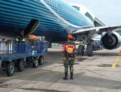 Pantau Arus Balik Mudik Lebaran, Satgas Kopasgat Pos Merauke Perketat Keamanan Oprasional Bandara mopah