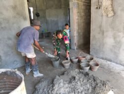 Babinsa Koramil 1801-01/Manokwari Bantu Warganya dalam Pembangunan Rumah