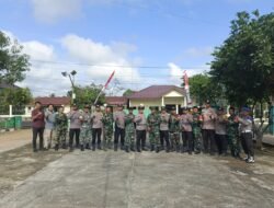 Koramil 1001-01/Juai dan Polsek Juai Perkuat Soliditas TNI-Polri Lewat Halal Bihalal