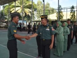 Dandim 1005/Barito Kuala Pimpin Acara Purna Tugas dan Korp Rapot Kenaikan Pangkat