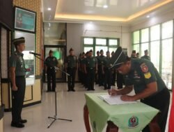 Dandim Pimpin Korp Rapot Kenaikan Pangkat Anggota Kodim 0909/Kutai Timur
