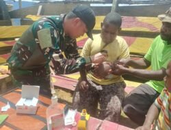 Satgas Yonif 614/RJP Berikan Pengobatan Gratis untuk Warga Perbatasan Papua