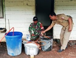 Babinsa dan Aparat Kampung Gerebek Pembuat Miras di Bunggay