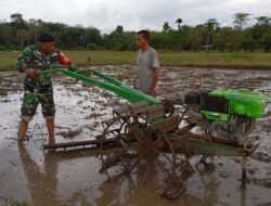 Awal Musim Tanam Sudah Dimulai, Babinsa Terus Mendorong Para Petani agar Segera Membajak Sawah Mereka