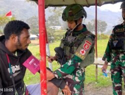 Pos Satgas Yonif 614/RJP Berikan Pelayanan Kesehatan untuk Masyarakat