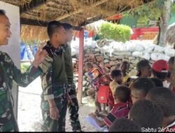 Satgas Yonif 614/RJP Ajak Anak-Anak Belajar Bersama untuk Meningkatkan Minat Belajar