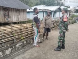 Babinsa dan Kepala Kampung Benyas Jalin Komunikasi untuk Kamtibmas yang Kondusif