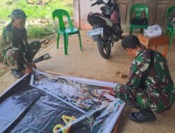Gotong Royong Warga Mansapa Percepat Pembangunan Poskotis TMMD