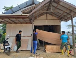 Satgas TMMD Reg ke-124 Kodim 0901/Samarinda Terus Kebut Pengerjaan Rehab Rumah Tidak Layak Huni