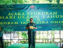 Korem 182/JO Gelar Syukuran HUT ke-5, Danrem Berharap Semangat Juang dan Kebersamaan Terus Meningkat