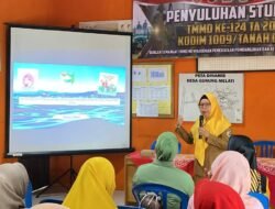 Satgas TMMD Kodim 1009/Tanah Laut Berikan Penyuluhan Pencegahan Stunting di Desa Gunung Melati