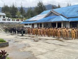 Apel Gabungan TNI-Polri dan ASN, Satgas Kopasgat Pos Ilaga Hadir sebagai Pelindung Damai di Kabupaten Puncak