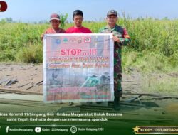 Babinsa Koramil 11/Simpang Hilir Himbau Masyarakat untuk Bersama Sama Cegah Karhutla dengan Cara Memasang Spanduk