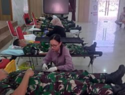 Kodim 0909/Kutai Timur dan Polres Kutai Timur Bersinergi dalam Donor Darah