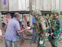 Satgas Yonif 614/RJP Berikan Pengobatan Gratis bagi Warga Perbatasan