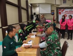 Kodim 1001/HSU-BLG Ikuti Donor Darah dalam Rangka HUT Bhayangkara ke-79