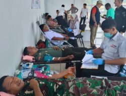 Kodim 0114/Aceh Jaya Berpartisipasi Aktif dalam Aksi Donor Darah Peringatan Hari Bhayangkara ke-79 di Polres Aceh Jaya