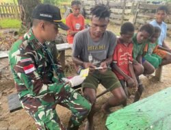 Satgas Yonif 614/RJP Berikan Pengobatan Gratis kepada Masyarakat di Papua
