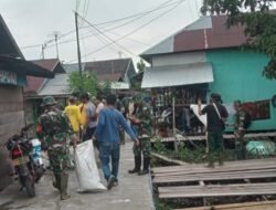 Koramil 1005-08/Anjir Muara Sukseskan Karya Bakti, Pasar Lebih Bersih dan Sehat