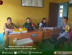 Babinsa Koramil 1203-10/Sandai Melaksanakan Komsos Bersama Tiga Pilar