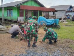 Gotong Royong TNI-Rakyat Bersihkan Gereja Sambut HUT Kodam VI/Mlw Ke-67