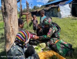 Satgas Yonif 614/RJP Gelar Pengobatan Gratis untuk Masyarakat Lanny Jaya