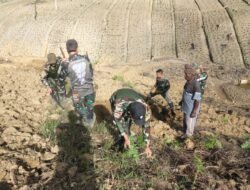 Satgas Yonif 614/RJP Dukung Ketahanan Pangan di Perbatasan Papua dengan Pembukaan Lahan