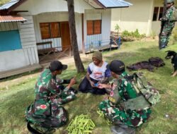 Satgas Yonif 614/RJP Gelar Pengobatan Gratis untuk Warga Kampung Numbokawi