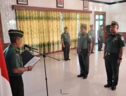 Kodim 0105/Abar Gelar Acara Tradisi Korp Raport Penerimaan dan Pelepasan Personel