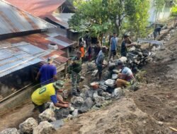 TMMD ke-125 Kodim 1509/Labuha: Pembangunan Talud di Desa Ombawa Capai 10%