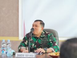 Dandim 1001/HSU-BLG Berikan Pengarahan kepada Danramil dan Babinsa untuk Mendukung Ketahanan Pangan