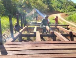 Kodim Banjar Buat Jembatan, TMMD Ke-125 Perlancar Aktivitas Warga