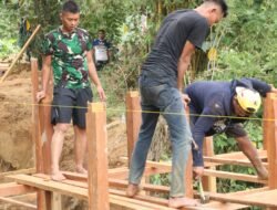 TMMD Ke-125 Kodim 0909/Kutai Timur Perkuat Pondasi Jembatan di Desa Suka Rahmat