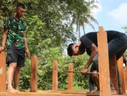 Satgas TMMD Ke-125 Perkuat Fondasi Jembatan Suka Rahmat